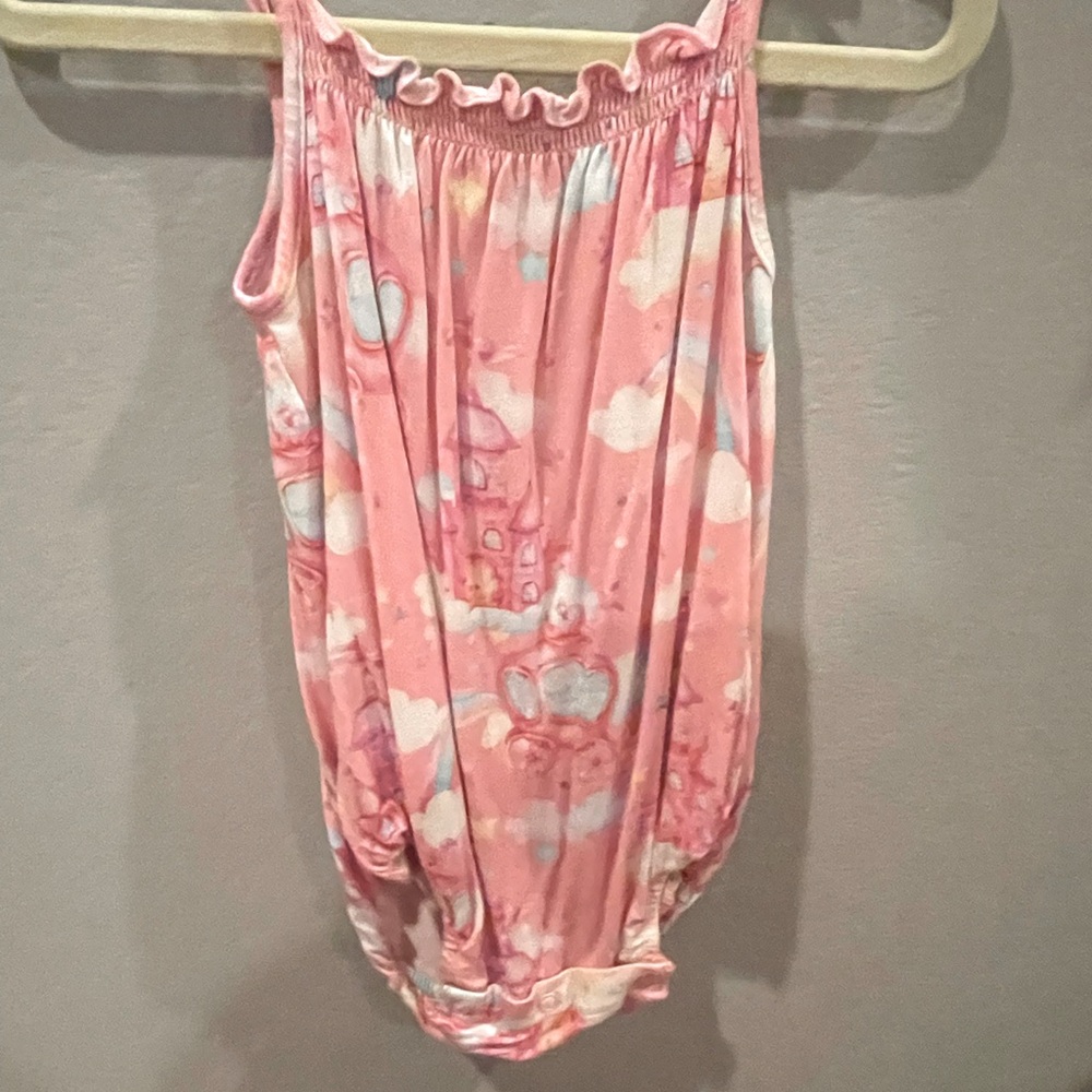 Posh peanut pink fantasy romper.